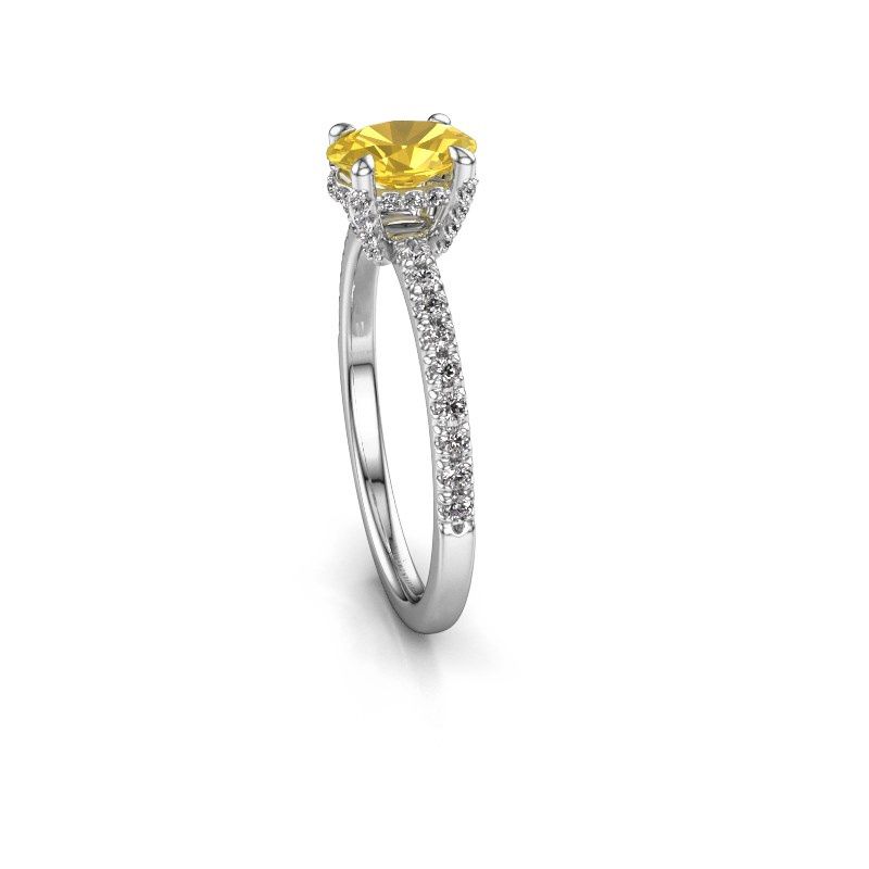 Image of Engagement ring saskia 1 ovl<br/>950 platinum<br/>Yellow sapphire 7x5 mm