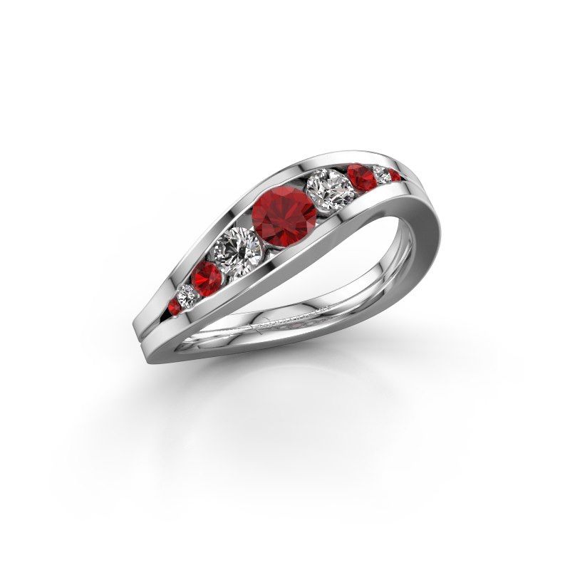 Afbeelding van Ring Sigrid 2<br/>950 platina<br/>Robijn 4 mm