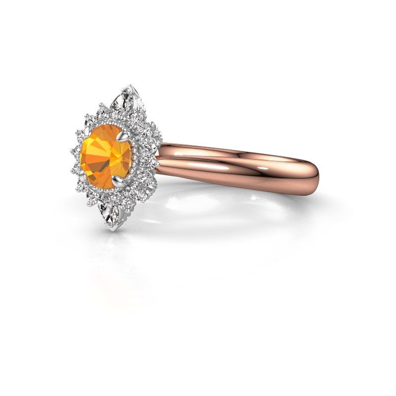 Image of Engagement ring Susan 585 rose gold citrin 5 mm