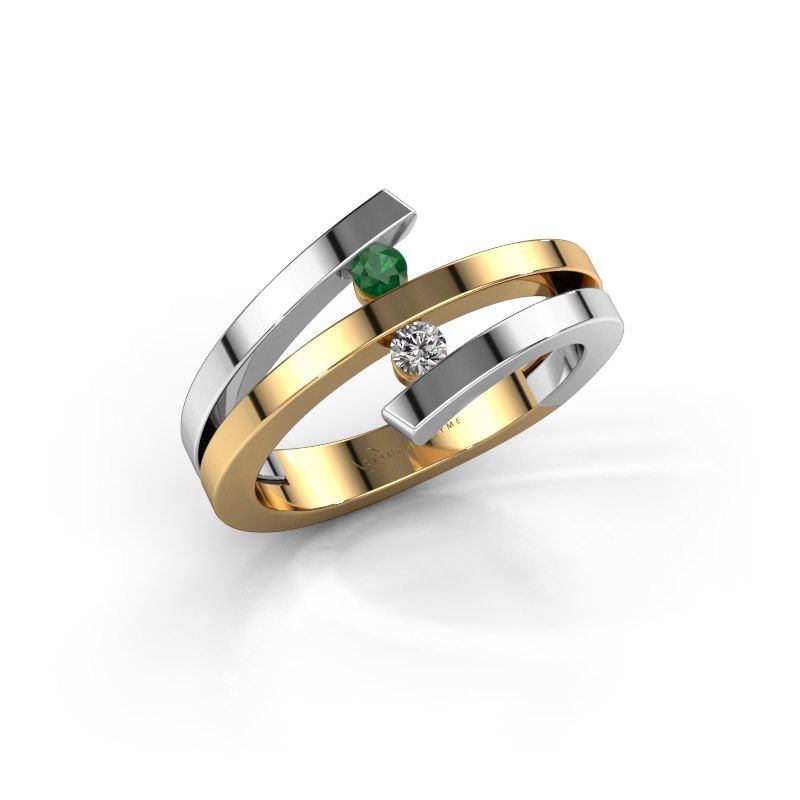 Image de Bague Synthia<br/>585 or jaune<br/>Emeraude 2.5 mm
