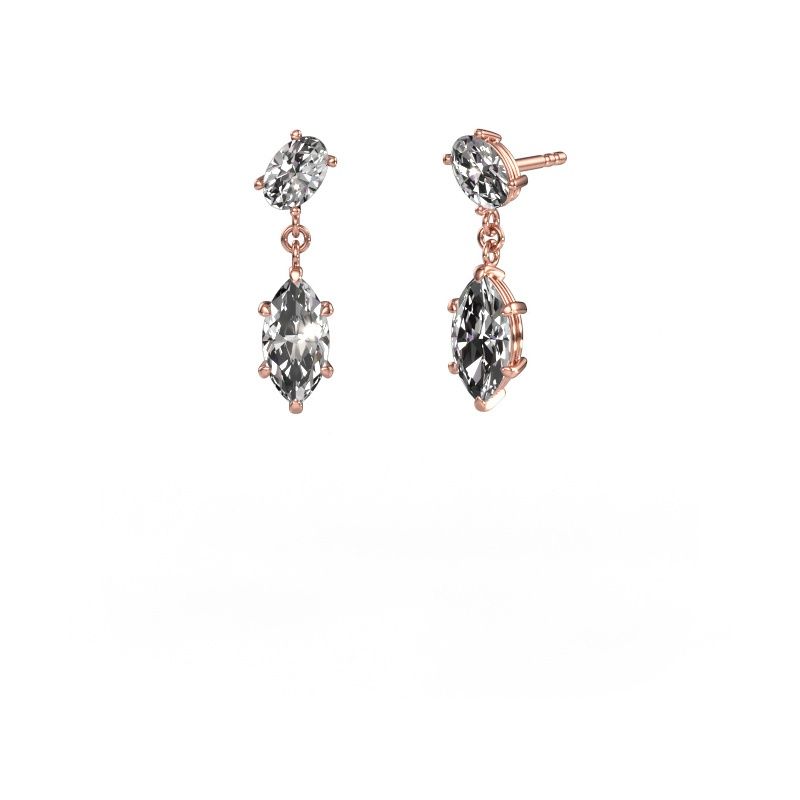 Oorhangers Toi et Moi OVL-MRQ 585 rosé goud diamant 2.80 crt