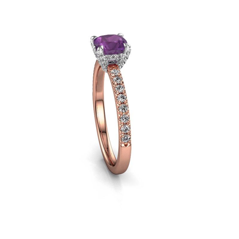 Image of Engagement ring saskia 1 cus<br/>585 rose gold<br/>Amethyst 5.5 mm