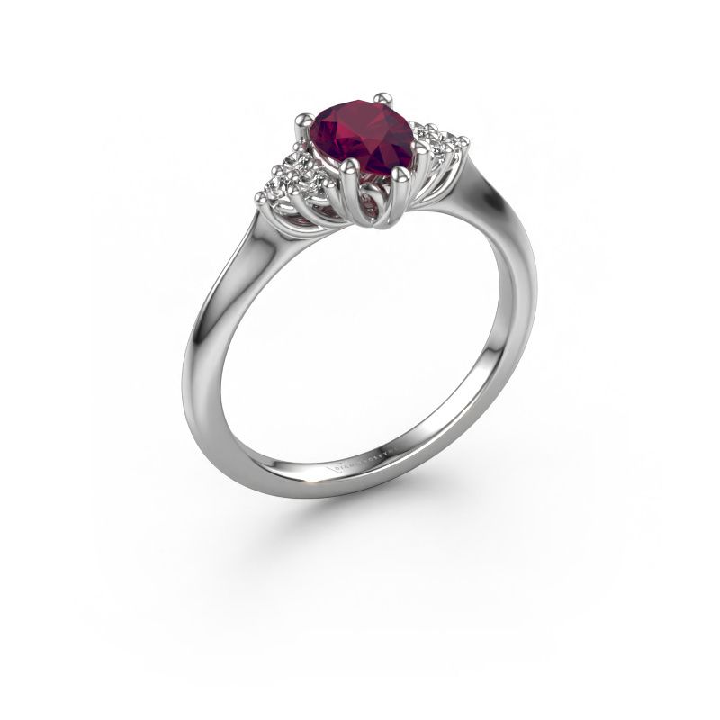 Engagement ring Felipa PER 950 platinum rhodolite 7x5 mm