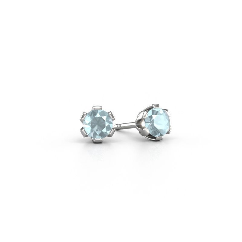 Stud earrings Julia 950 platinum aquamarine 4 mm