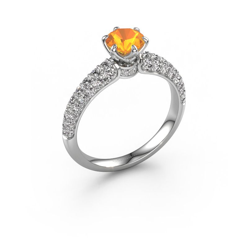 Bague de fiançailles Meryl 950 platine citrine 5.7 mm