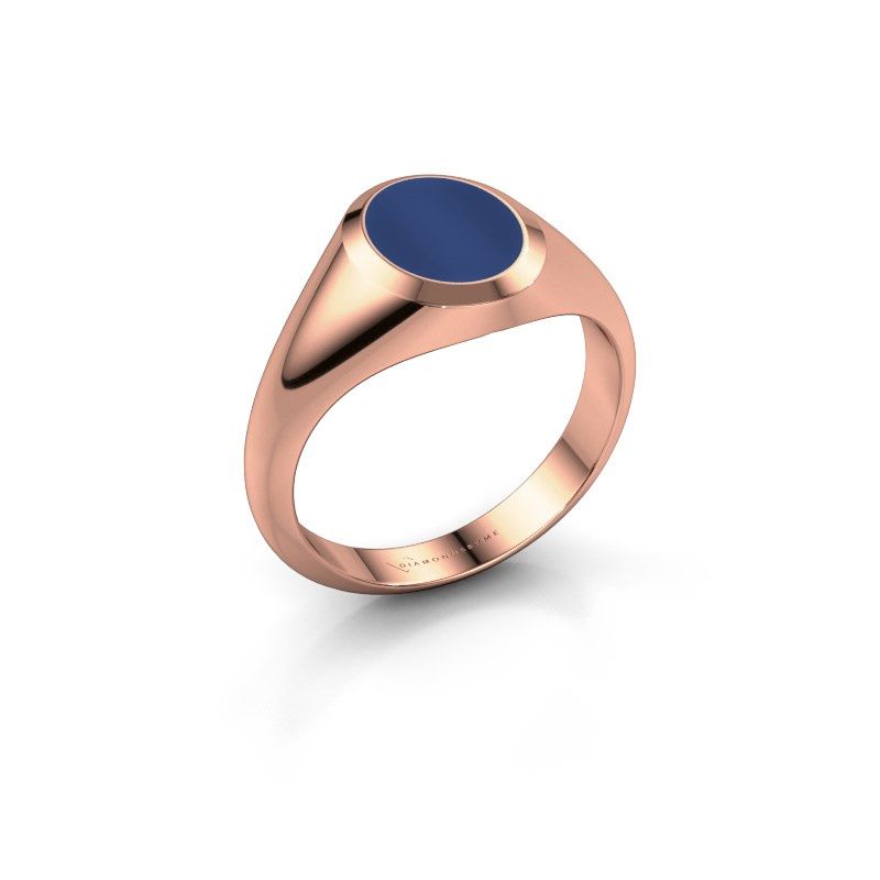 Afbeelding van Pinkring Herman 1<br/>585 rosé goud<br/>Lapis lazuli 10x8 mm