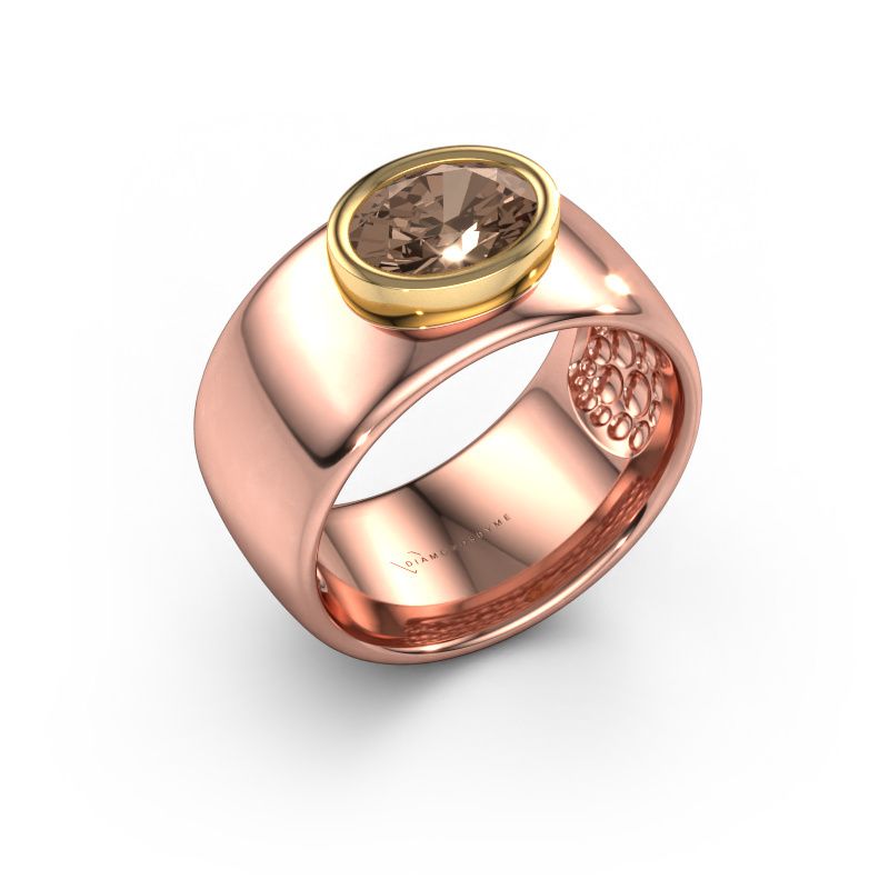 Ring Anouschka 585 rosé goud bruine diamant 1.10 crt