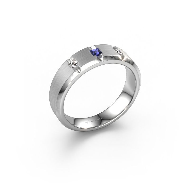 Männerring Justin 950 Platin Saphir 2.5 mm