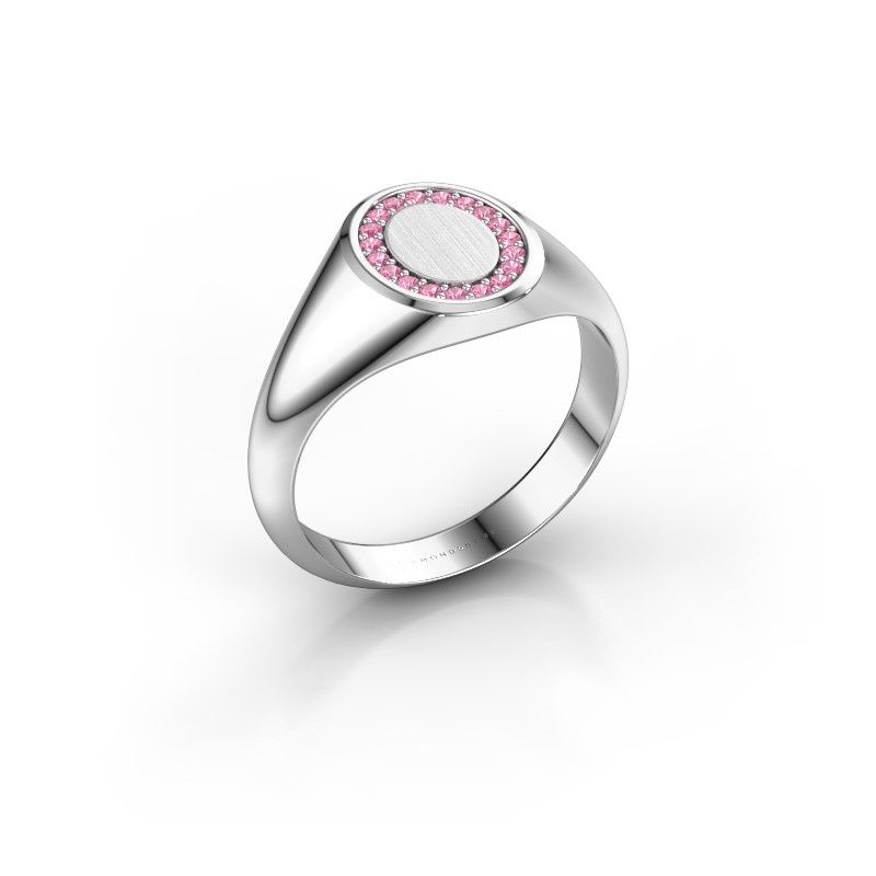 Image of Signet ring rosy oval 1<br/>925 silver<br/>Pink sapphire 1.2 mm