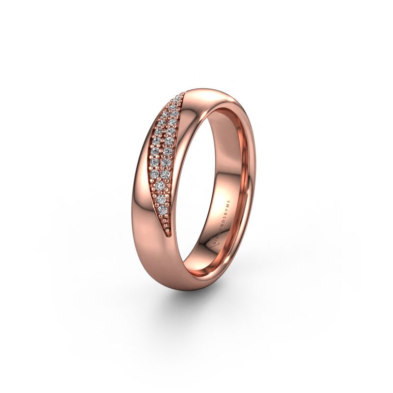 Trouwring WH2025L 585 rosé goud lab-grown diamant ±5 x 2,2 mm