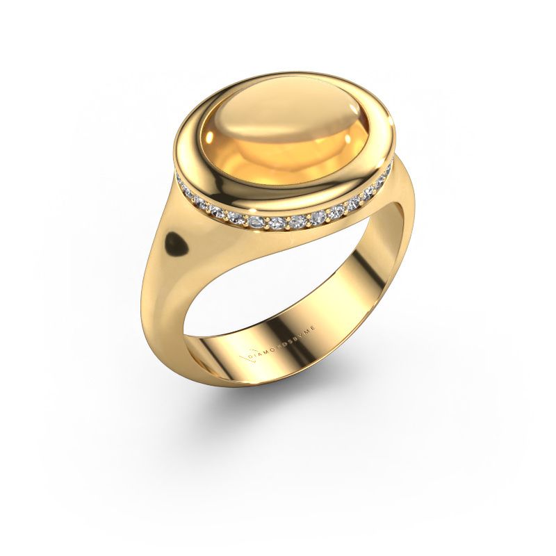 Bague Lesli OVL 585 or jaune citrine 12x10 mm