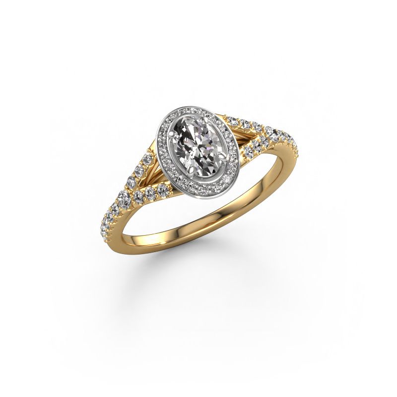 Engagement ring Pamela OVL 585 gold diamond 0.705 crt