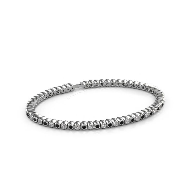 Tennisarmband Bianca 2 mm 585 witgoud zwarte diamant 1.980 crt