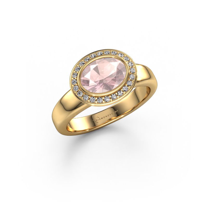 Ring Salena 585 gold morganite champagne 8x6 mm