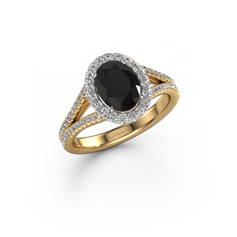 Verlobungsring Verla ovl 2 585 Gold Schwarz Diamant 1.790 crt