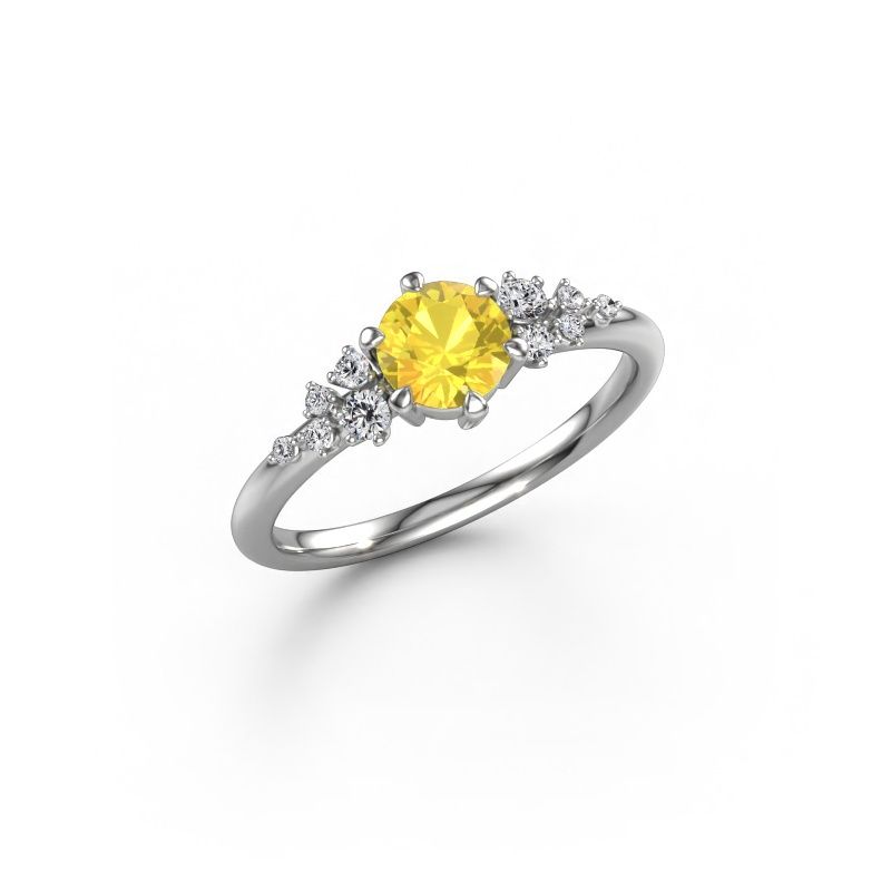 Ring Royce RND 585 white gold yellow sapphire 5.5 mm