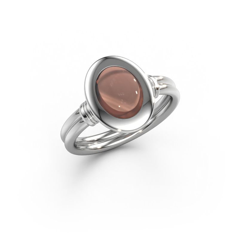 Ring Brittni 950 platinum smokey quartz 7x5 mm