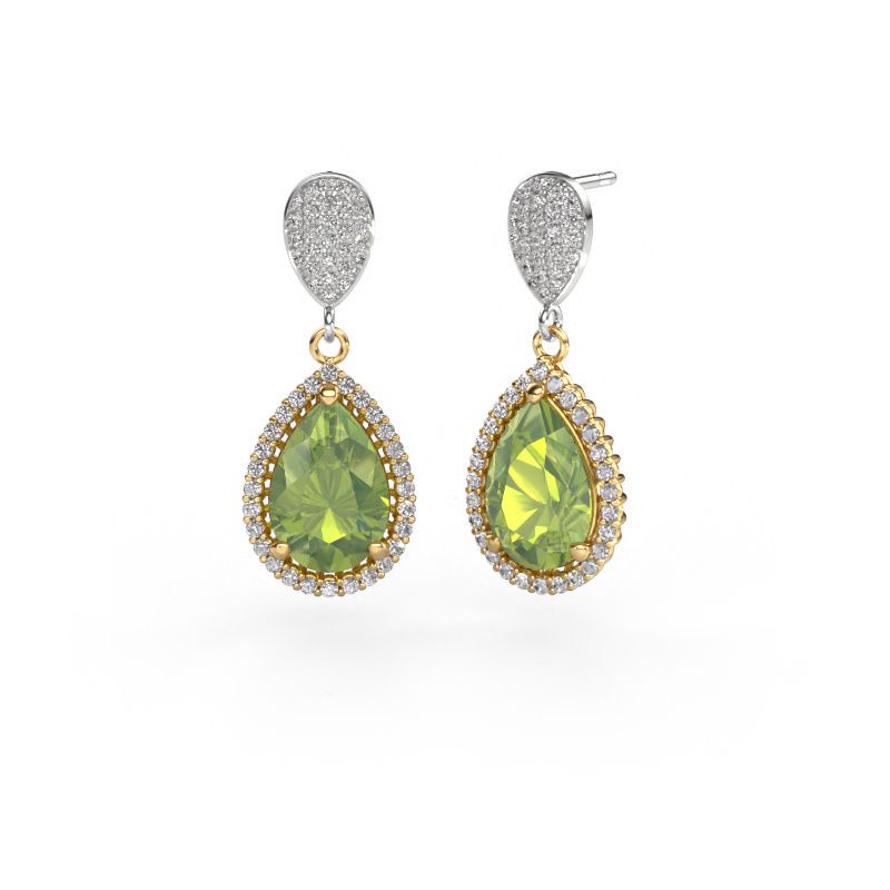 Pendants d'oreilles Tilly per 2 585 or jaune péridot 12x8 mm