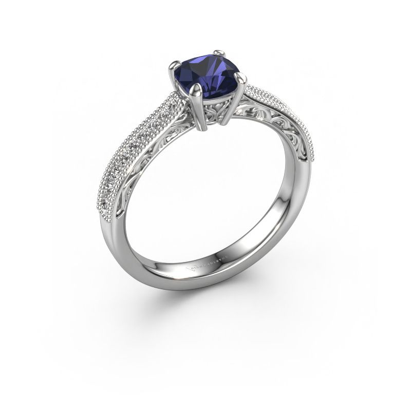 Engagement ring Shonta CUS 950 platinum sapphire 5.5 mm