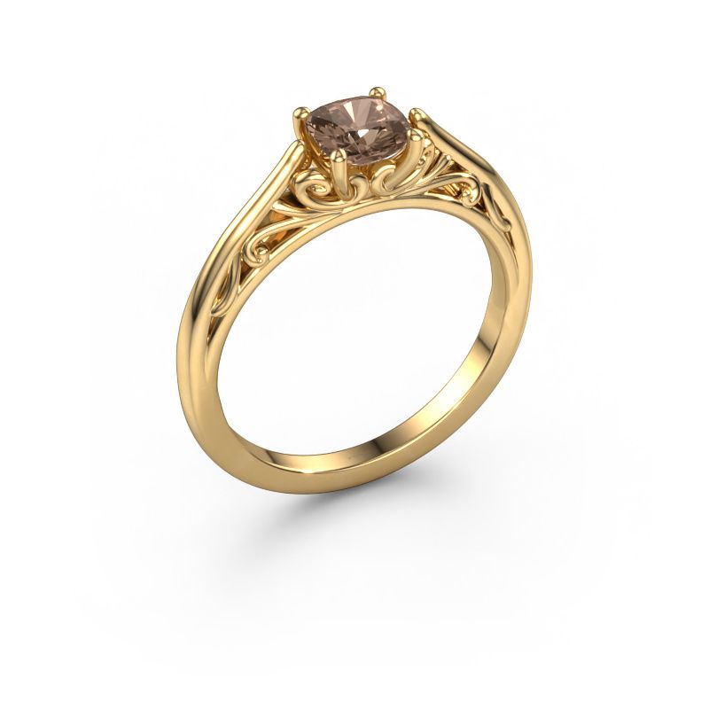 Verlovingsring Shannon cus 585 goud bruine diamant 0.70 crt
