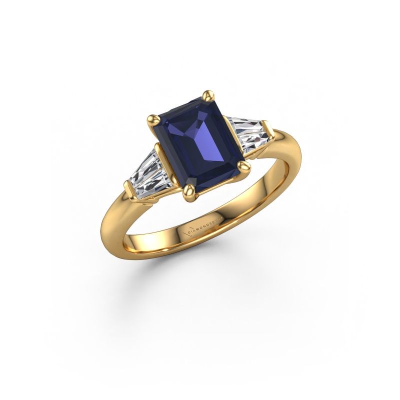 Engagement ring Kina EME 585 gold sapphire 8x6 mm
