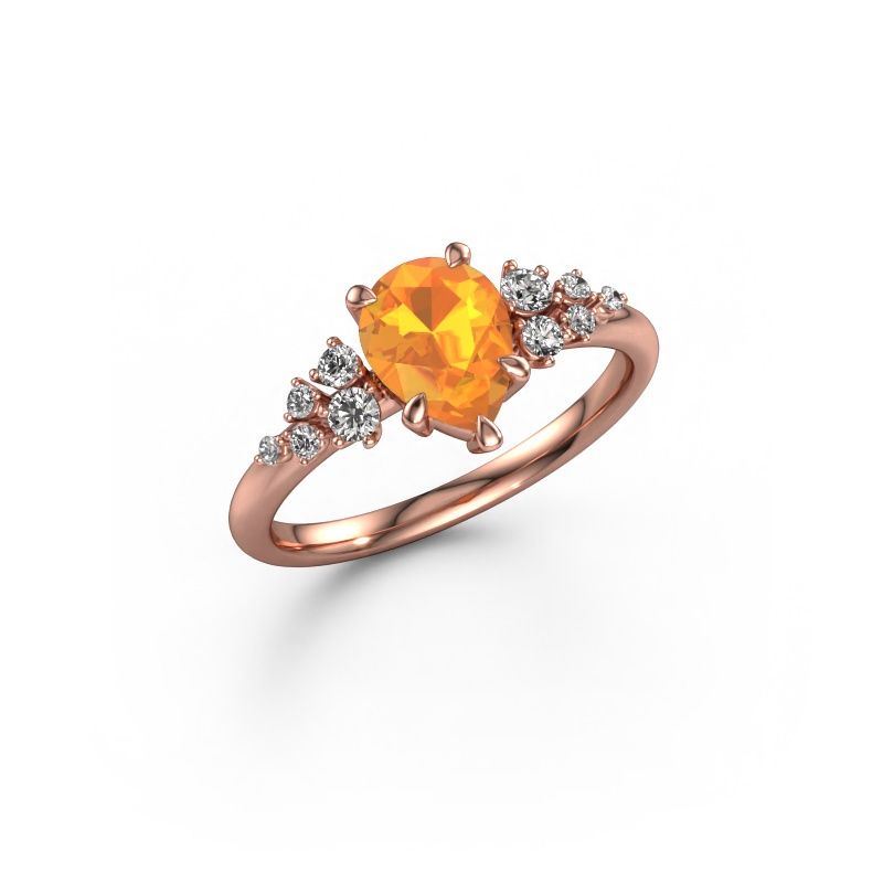 Ring Royce PER 585 Roségold Citrin 8x6 mm