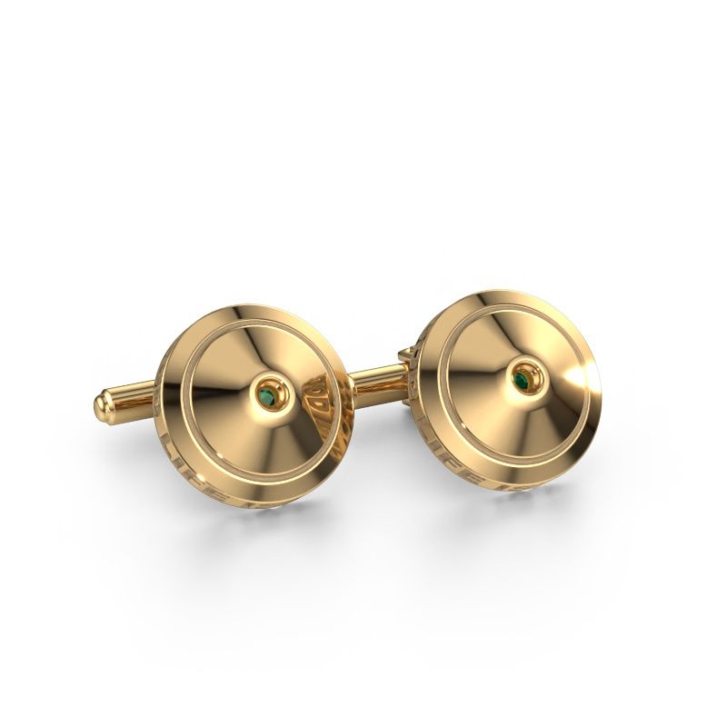 Cufflinks Demian 585 gold emerald 2.2 mm