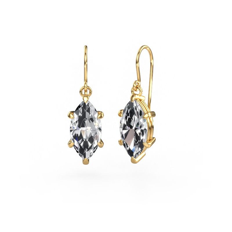 Pendants d'oreilles Laurie MRQ 1 585 or jaune diamant synthétique 7.72 crt