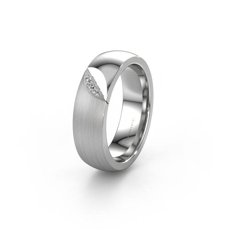 Wedding ring WH2007L 950 platinum lab-grown diamond ±6x2 mm