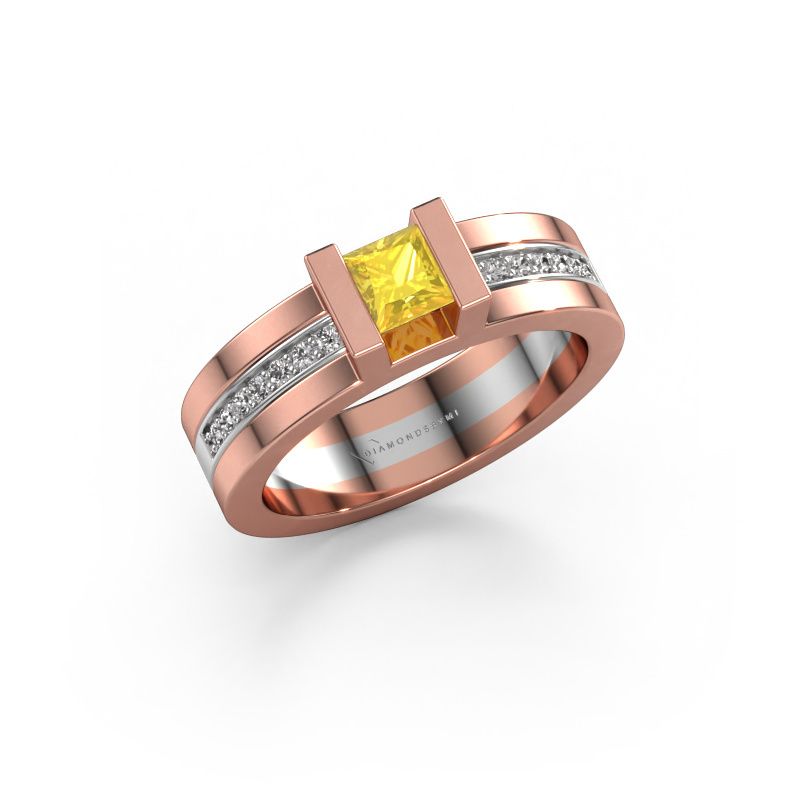 Verlobungsring Desire 585 Roségold Gelb Saphir 4 mm