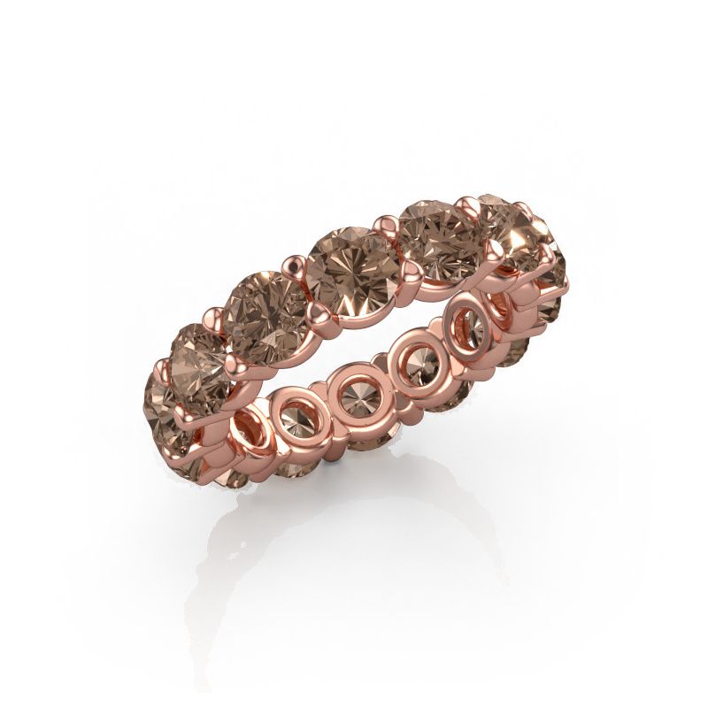 Ring Heddy rnd 4.7 585 rose gold brown diamond 5.60 crt