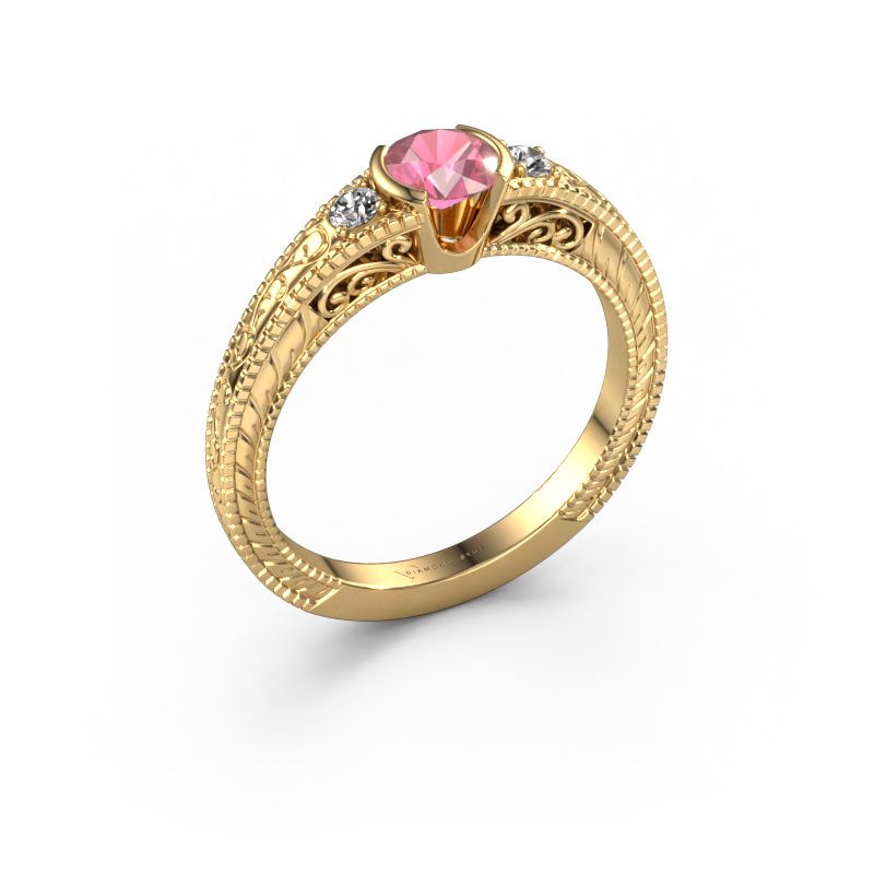 Engagement ring Anamaria 585 gold tourmaline pink 5 mm