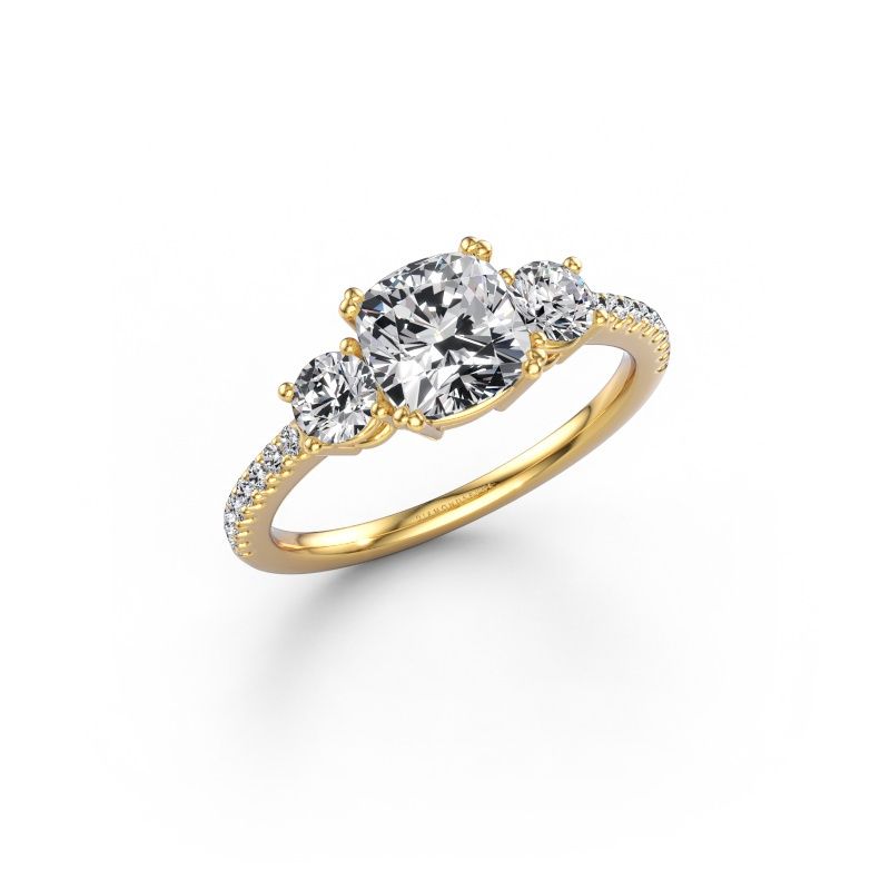 Engagement ring Dominique CUS 2 585 gold lab grown diamond 2.02 crt