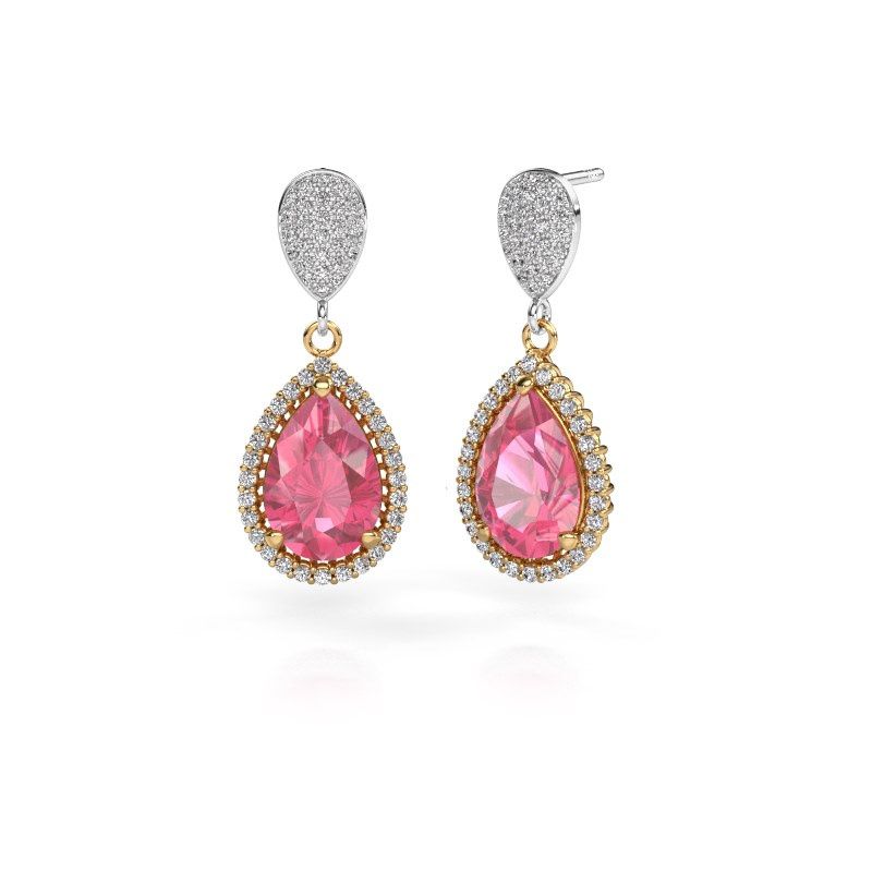 Ohrhänger Tilly per 2 585 Gold Pink Saphir 12x8 mm