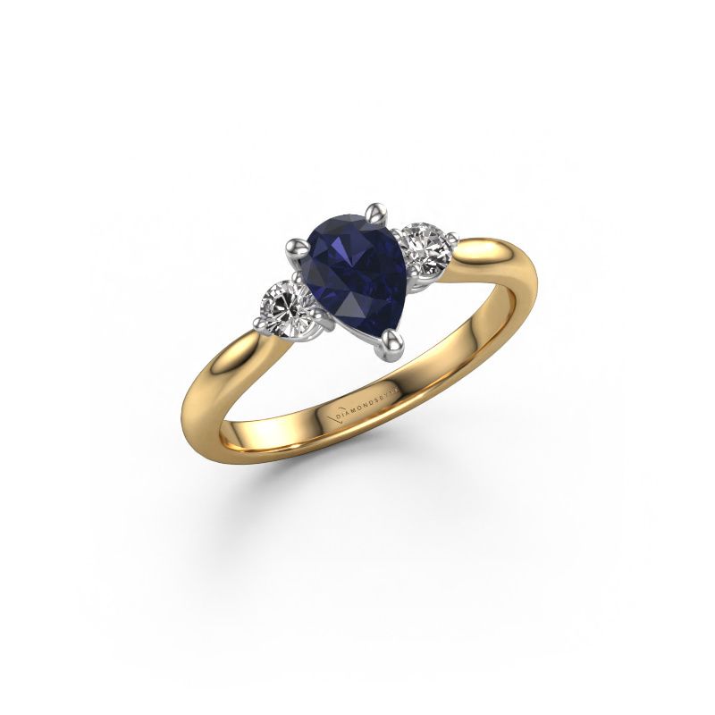 Verlobungsring Lieselot PER 585 Gold Saphir 7x5 mm