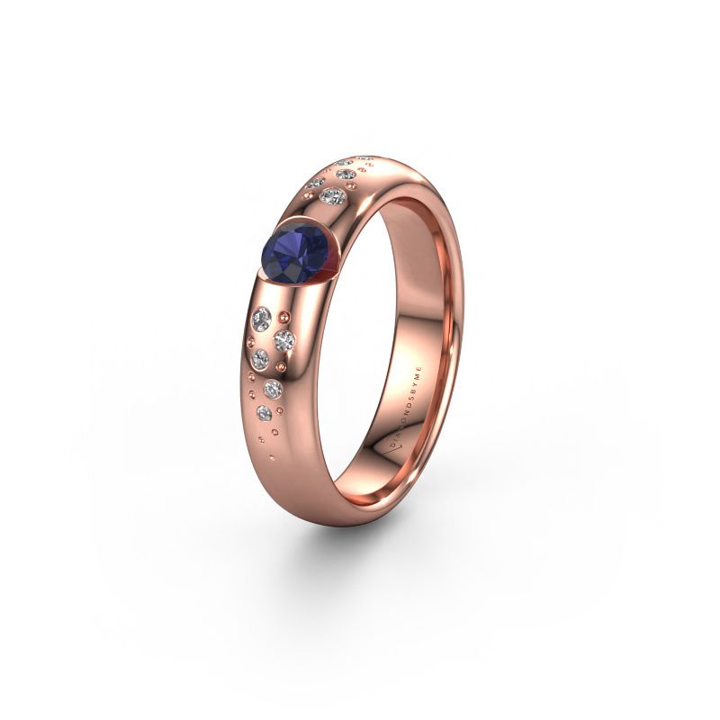 Wedding ring WH2104L34A 585 rose gold sapphire ±4,5x1.7 mm