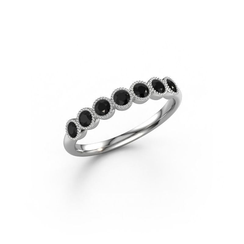 Ring Mariam half 585 witgoud zwarte diamant 0.462 crt