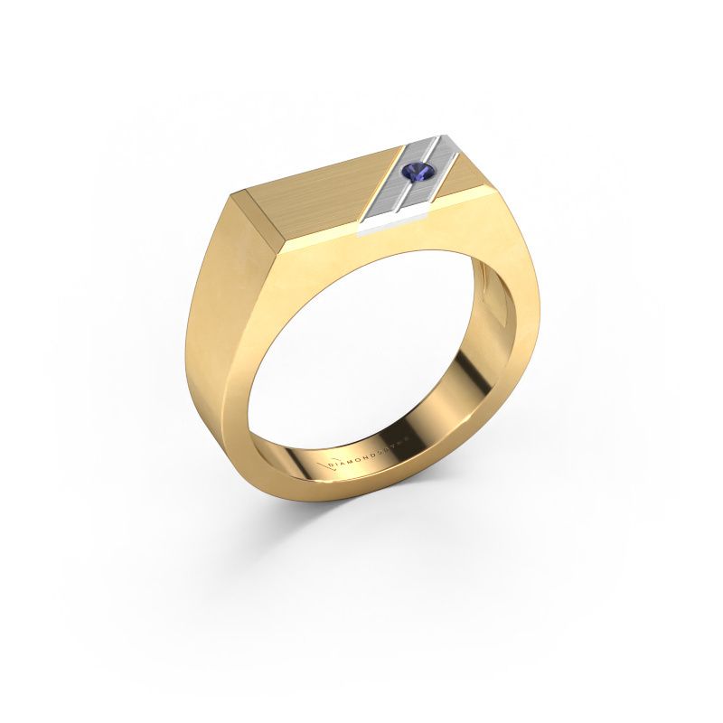 Heren ring Dree 5 585 goud saffier 2.4 mm