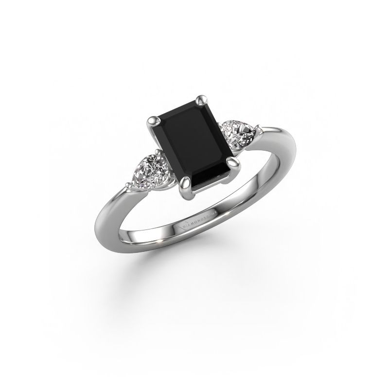 Engagement ring Chanou EME 585 white gold black diamond 2.22 crt