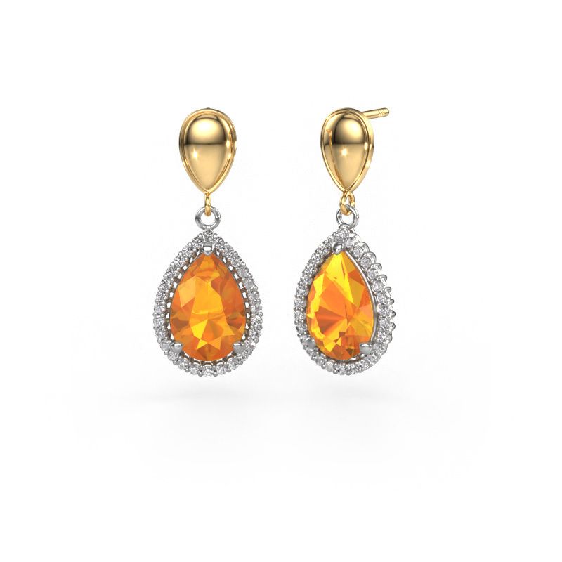 Pendants d'oreilles Tilly per 1 585 or blanc citrine 12x8 mm