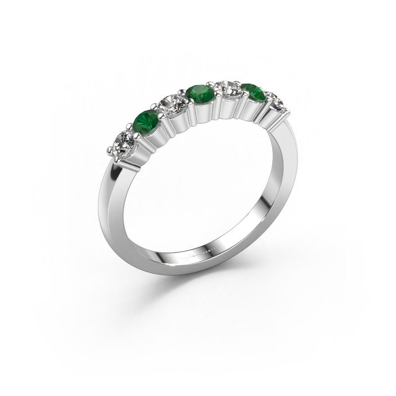 Ring Yasmin 7 950 platinum emerald 2.7 mm