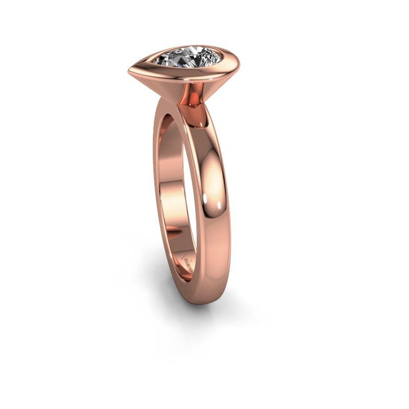 Image of Stacking ring Trudy Pear 585 rose gold zirconia 7x5 mm