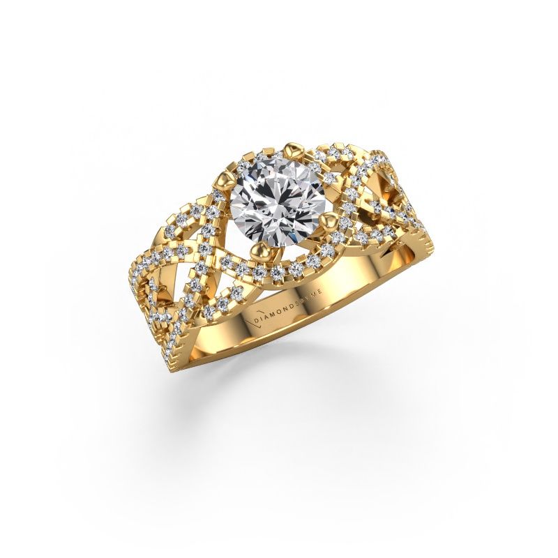Bague Jeni 585 or jaune diamant synthétique 1.523 crt