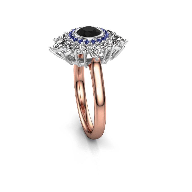 Image of Engagement ring Tianna 585 rose gold black diamond 1.836 crt