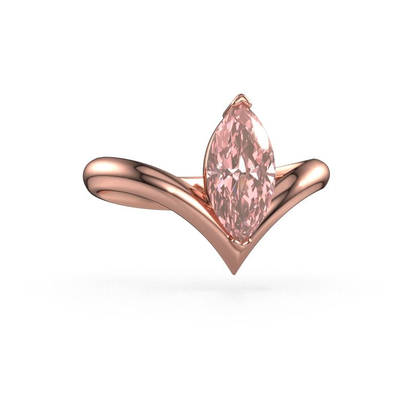 Engagement ring Maddy MRQ 585 rose gold pink lab grown diamond 11x5.5 mm