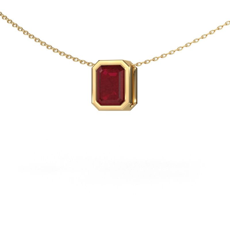 Hanger Lavon EME 585 goud robijn 8x6 mm