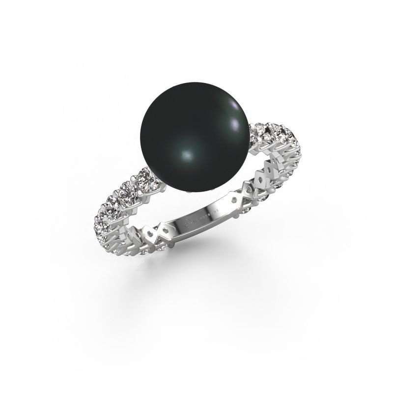 Ring Nele 950 Platin Schwarz Perle 9 mm