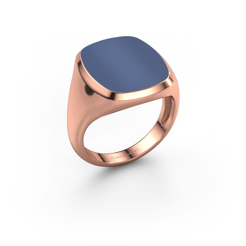 Siegelring Benjamin 4 Light 585 Roségold Blau Lagenstein 17x14 mm