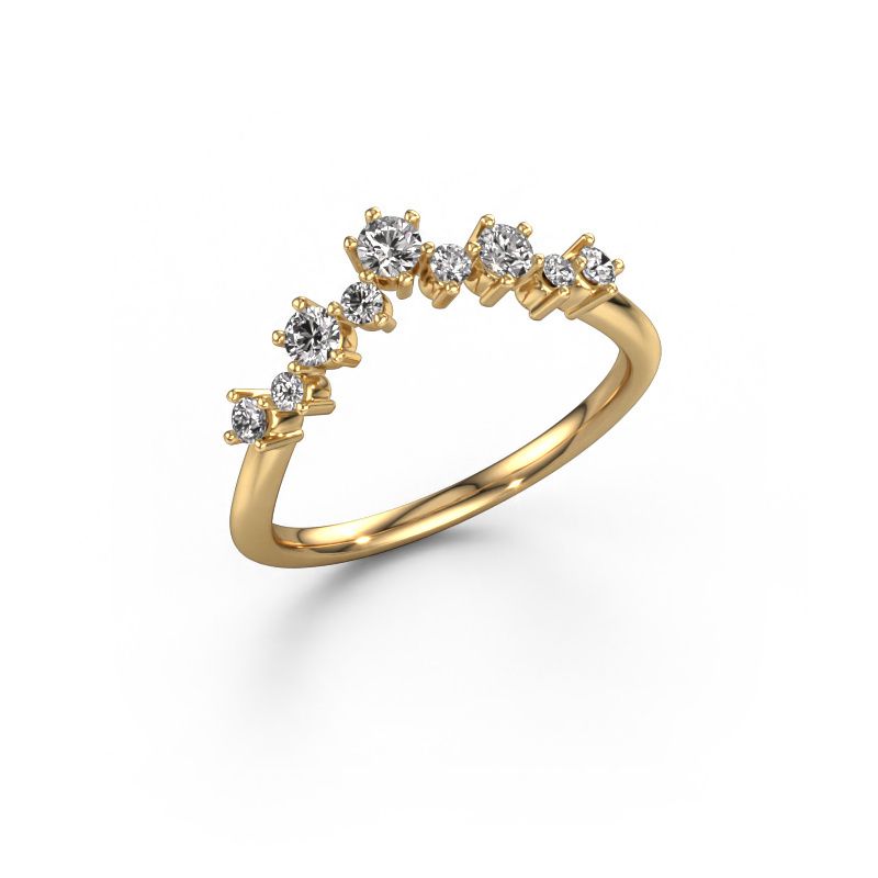 Bague superposable Carly B 585 or jaune diamant synthétique 0.346 crt