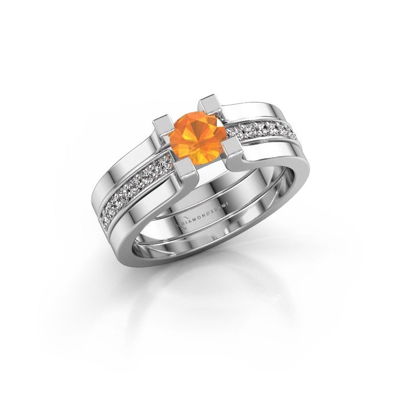Image of Engagement ring Myrthe<br/>950 platinum<br/>Citrin 5 mm